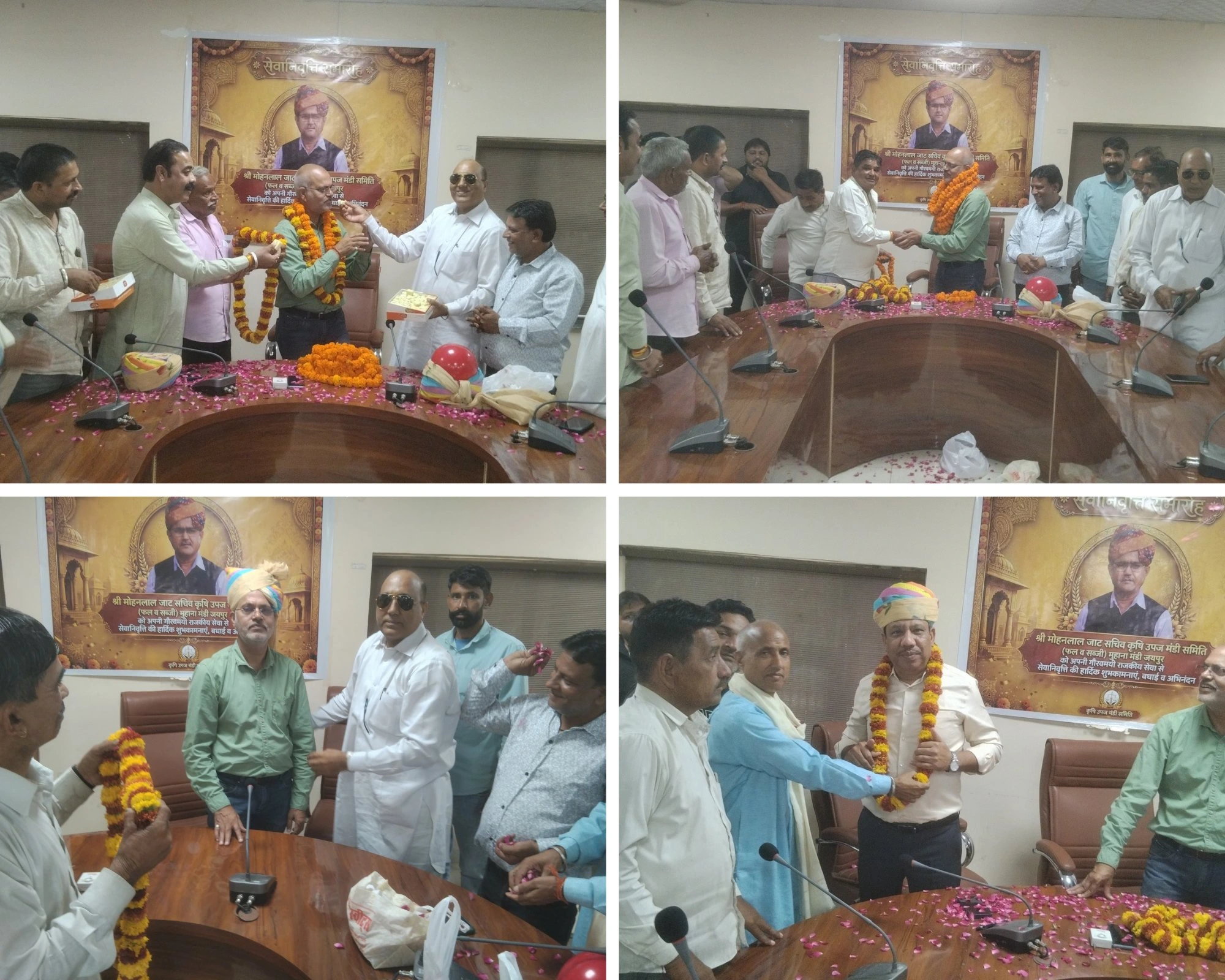 मुहाना मंडी के नए सचिव नरेश यादव ने संभाला पदभार, व्यापारियों ने साफा व माला पहनाकर किया भव्य स्वागत
