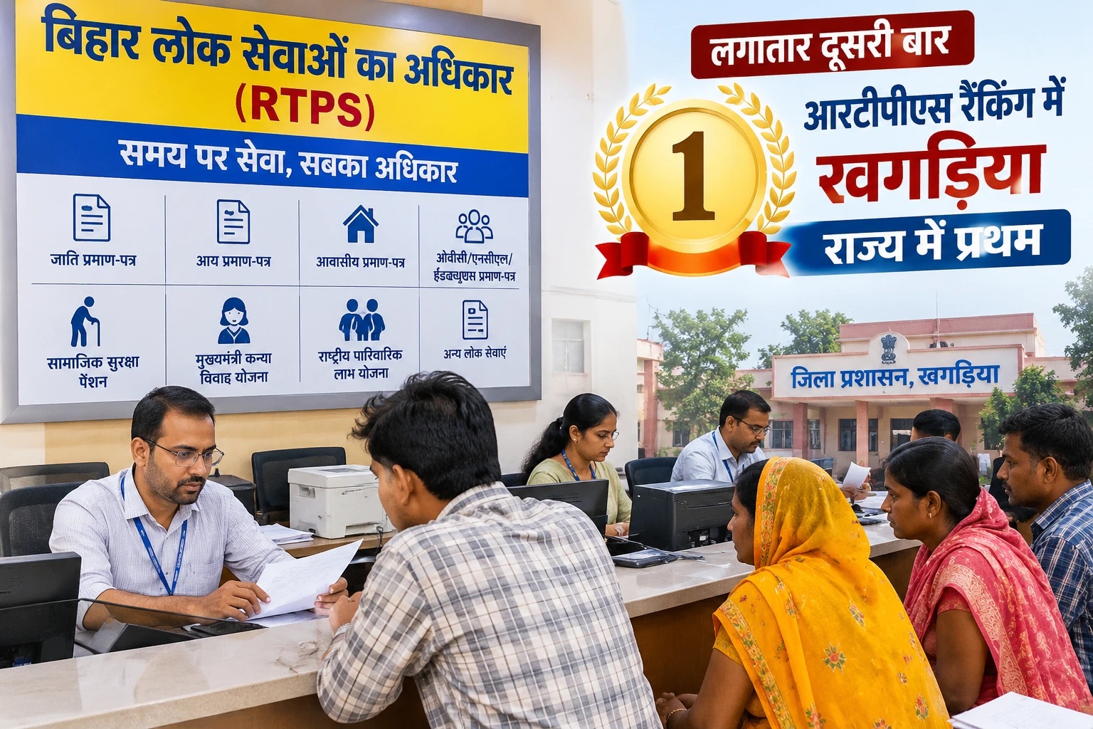 आरटीपीएस रैंकिंग में खगड़िया लगातार दूसरी बार राज्य में प्रथम